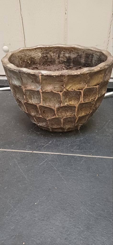 PTMD Bloempot - Vintage Stijl, Tuin en Terras, Bloembakken en Plantenbakken, Gebruikt, Beton, Binnen, Balkon, Tuin, Minder dan 30 cm
