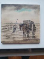 Mosa tegel gesigneerd monogram Schelpenvisser, Ophalen