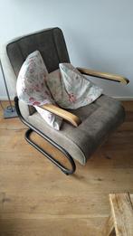 Groene fauteuil industriele look, Huis en Inrichting, Fauteuils, Ophalen, Zo goed als nieuw, 75 tot 100 cm, 50 tot 75 cm
