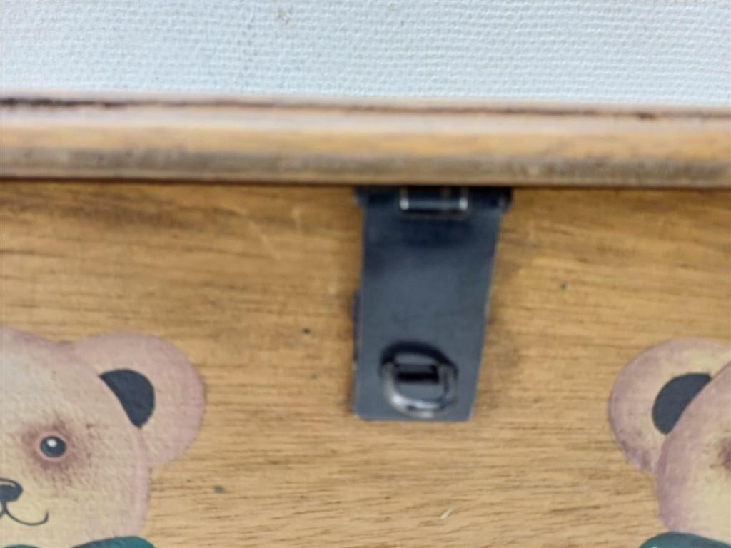 Houten kistje met prent van beeren met een roosje 39926, Huis en Inrichting, Woonaccessoires | Kisten, Ophalen of Verzenden, Gebruikt