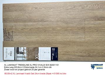 85,55m2 XL Laminaat Vivaldi Oak 24cm 29pak = €1095 incl.btw beschikbaar voor biedingen