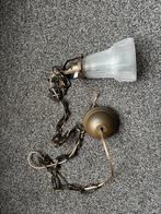Vintage Hanglamp met melk glazen kap, Huis en Inrichting, Lampen | Hanglampen, Gebruikt, Vintage, Ophalen of Verzenden, Glas