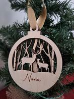 Persoonlijke houten 3d kerstbal rendier, Diversen, Kerst, Ophalen of Verzenden, Nieuw