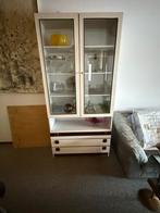 Vintage witte vitrine kast. Jaren 1960., Ophalen, Gebruikt, 200 cm of meer, 50 tot 100 cm