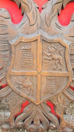 Houten Wapen Schild Muurdecoratie en 2 zwarden, Ophalen