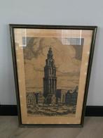Gegraveerde prent van de Martinitoren van Joham Hemkes, Antiek en Kunst, Ophalen of Verzenden