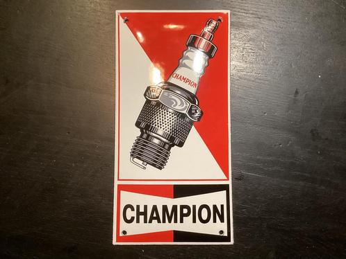 Emaille schild CHAMPION BOUGIIES  Dealer Reclamebord, Antiek en Kunst, Antiek | Emaille, Ophalen of Verzenden