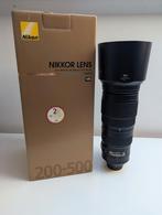 AF-S Nikkor 200-500mm F/5.6E VR ED Lens + Accessoires, Ophalen, Zo goed als nieuw, Telelens, Zoom
