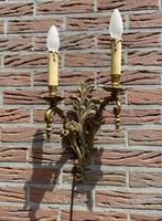 Leuke Koperen Wandlamp - brocante landelijk vintage antiek, Huis en Inrichting, Lampen | Wandlampen, Ophalen of Verzenden, Gebruikt