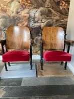 Vintage antiek theater bioscoop stoelen, Twee, Gebruikt, Ophalen of Verzenden, Rood