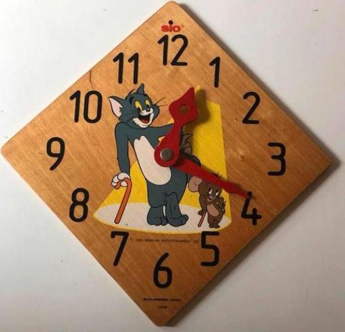 SIO Tom & Jerry leerklok, MGM/UA Entertainment CO, 1985, Kinderen en Baby's, Speelgoed | Houten speelgoed, Overige typen, Ophalen of Verzenden
