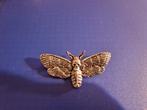 Gothic broche zilver, nachtvlinder met skull 5x 2,5 cm, Ophalen of Verzenden, Nieuw, Zilver, Zilver