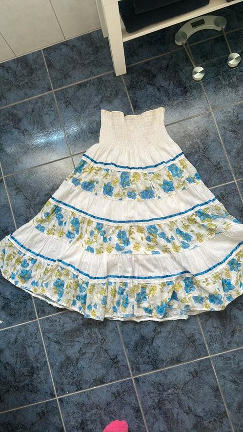 Lange katoenen zomerrok maat XL, Kleding | Dames, Rokken, Zo goed als nieuw, Maat 46/48 (XL) of groter, Blauw, Onder de knie, Ophalen of Verzenden