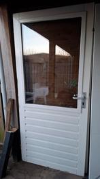 Houten Buitendeur met Dubbel Glas 201,5 x 92, Doe-het-zelf en Verbouw, Deuren en Horren, Ophalen, Gebruikt, 200 tot 215 cm, Glas