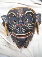 Aap masker Indonesisch houtsnijwerk beschilderd vintage, Ophalen of Verzenden