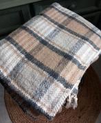 Geruite deken katoen bruin creme, Huis en Inrichting, Woonaccessoires | Plaids en Woondekens, Ophalen of Verzenden, Zo goed als nieuw