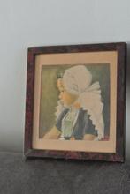 Oude prent klederdracht van Rijka Bleeker, Verzamelen, Ophalen, Voor 1940, Gebruikt