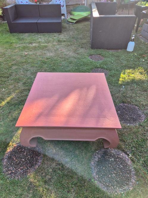 Snel weg: Teak Opiumtafel / Salontafel 80x80x36 cm, Huis en Inrichting, Tafels | Salontafels, Gebruikt, Minder dan 50 cm, 50 tot 100 cm