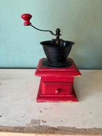 Vintage Koffiemolen – Rood Hout & Metaal, Ophalen of Verzenden