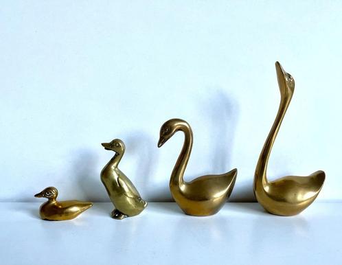 Messing watervogels (4x), Antiek en Kunst, Antiek | Koper en Brons, Ophalen of Verzenden
