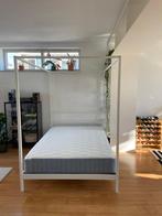 140x 200cm Vagstranda matras met Vitarna bed kader, Wit, 200 cm, Metaal, Nieuw