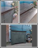 Vintage dressoir army green gezandstraald, Ophalen, 100 tot 150 cm, Nieuw, Met deur(en)