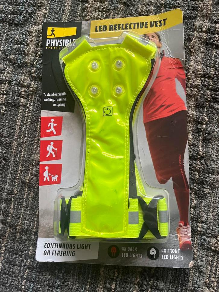 Physible LED Reflecterend Vest - Nieuw!, Sport en Fitness, Loopsport en Atletiek, Nieuw, Kleding, Hardlopen, Overige merken, Ophalen of Verzenden