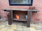 Oude Houten Werkbank - Side Table, Doe-het-zelf en Verbouw, Werkbanken, Ophalen, Gebruikt, 120 tot 170 cm, Bankschroef