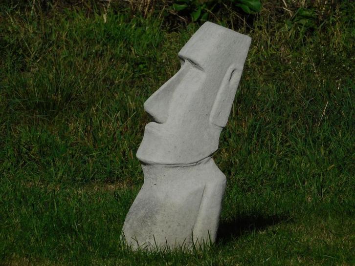 Beeld Moai XXL - raw - vol steen, Tuin en Terras, Tuinbeelden, Nieuw, Steen, Ophalen of Verzenden