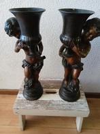 Bronze beelden cherubijnen/ putti met kelk, Antiek en Kunst, Ophalen of Verzenden
