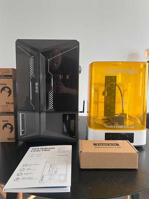 Elegoo Saturn 4 Ultra + Anycubic Wash & Cure 3 Plus + Resin, Computers en Software, 3D Printers, Zo goed als nieuw, Ophalen