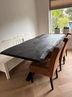Zwarte eettafel 220cm, Huis en Inrichting, Ophalen, 100 tot 150 cm, 200 cm of meer, Zo goed als nieuw