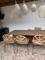 4 stevige Rotan Eetkamerstoelen, Huis en Inrichting, Stoelen, Gebruikt, Bruin, Riet of Rotan, Ophalen of Verzenden