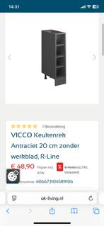 Vicco keukenrek antraciet, Huis en Inrichting, Keuken | Keukenelementen, Nieuw, Minder dan 100 cm, Grijs, 25 tot 50 cm