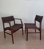 2 Hulmefa stoelen jaren 60, Huis en Inrichting, Stoelen, Hout, Gebruikt, Twee, Grijs