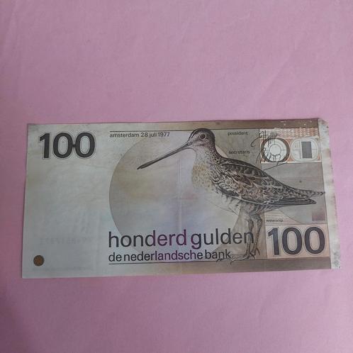100 gulden biljet² Snip uit 1977 in ZF, Postzegels en Munten, Bankbiljetten | Nederland, Los biljet, 100 gulden, Ophalen of Verzenden