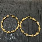 14k gouden wokkels oorbellen versace model, Ophalen of Verzenden, Nieuw, Goud
