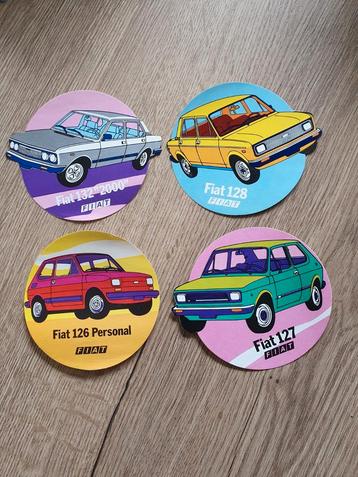 4 leuke Fiat stickers uit de jaren 70 beschikbaar voor biedingen