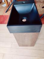 Toiletwasbak met onderkast, Ophalen, Zwart, 50 tot 100 cm, Zo goed als nieuw