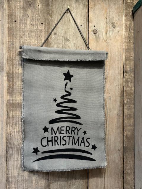 Linnen kerstdoek / wanddoek kerstboom Nieuw, Diversen, Kerst, Nieuw, Ophalen of Verzenden