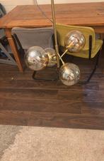 Design Hanglamp Florence – Retro Chic met Amber Glas, Ophalen of Verzenden, Zo goed als nieuw, E27 (groot), Led-lamp