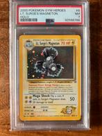 PSA 7 2000 Pokemon Gym Heroes - Lt. Surge's Magneton, Ophalen of Verzenden, Zo goed als nieuw, Losse kaart