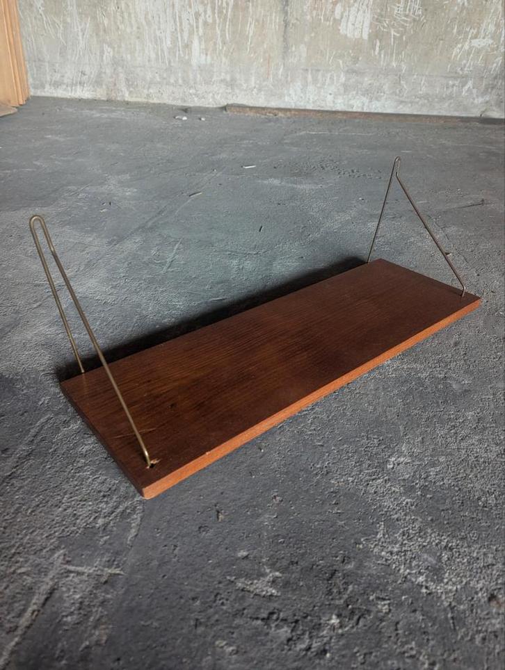 Vintage wandplank -teak- jaren 60 -Denemarken, Huis en Inrichting, Woonaccessoires | Wandplanken en Boekenplanken, Gebruikt, Ophalen of Verzenden