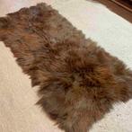 Schapenvacht kleed (patchwork) langharig koper bruin 160/75, 50 tot 100 cm, 150 tot 200 cm, Rechthoekig, Bruin