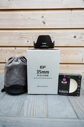 Te Koop : Canon EF 35mm f/1.4L II USM-lens + UV Filter beschikbaar voor biedingen