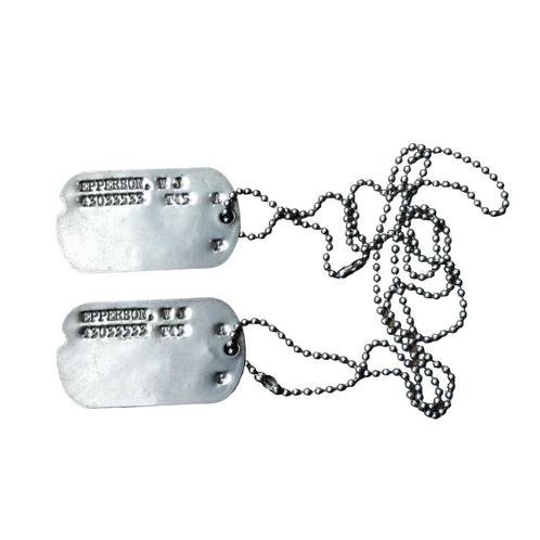 WWII US Dog Tag Set Epperson, Verzamelen, Militaria | Tweede Wereldoorlog, Landmacht, Embleem of Badge, Amerika, Ophalen of Verzenden
