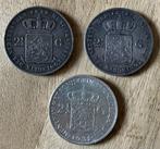 3 verschillende koning(innen) rijksdaalders (1848 - 1931), Ophalen, Setje, Zilver, 2½ gulden