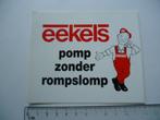 sticker oud EEKELS POMP techniek retro strip machine bouw, Verzenden, Zo goed als nieuw, Bedrijf of Vereniging