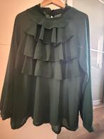 Perla Nera chiffon blouse ruffles blouse maat XL, Ophalen of Verzenden, Zo goed als nieuw, Maat 46/48 (XL) of groter, Groen