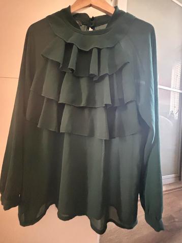 Perla Nera chiffon blouse ruffles blouse maat XL beschikbaar voor biedingen